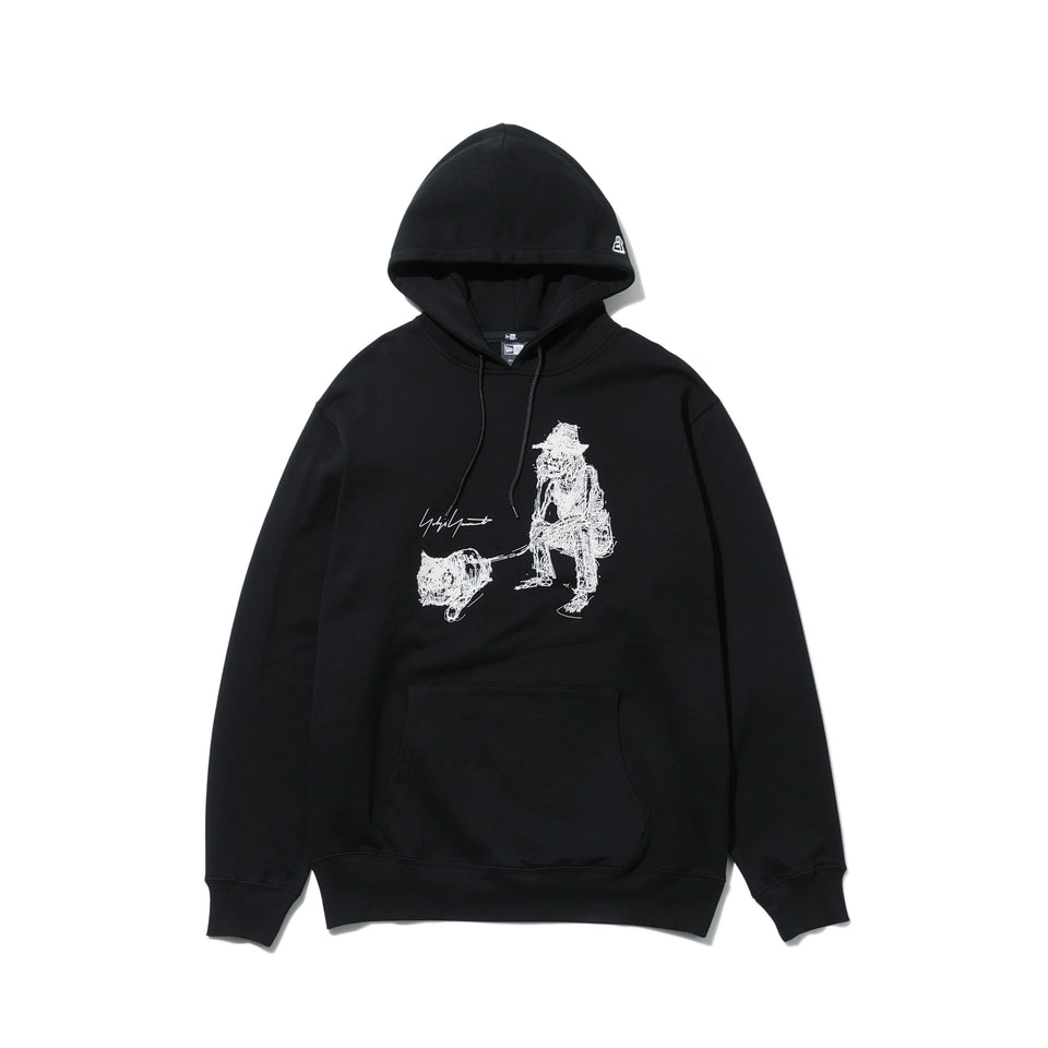 裏毛 プルオーバーフーディー Yohji Yamamoto FW21 ドッグ ブラック