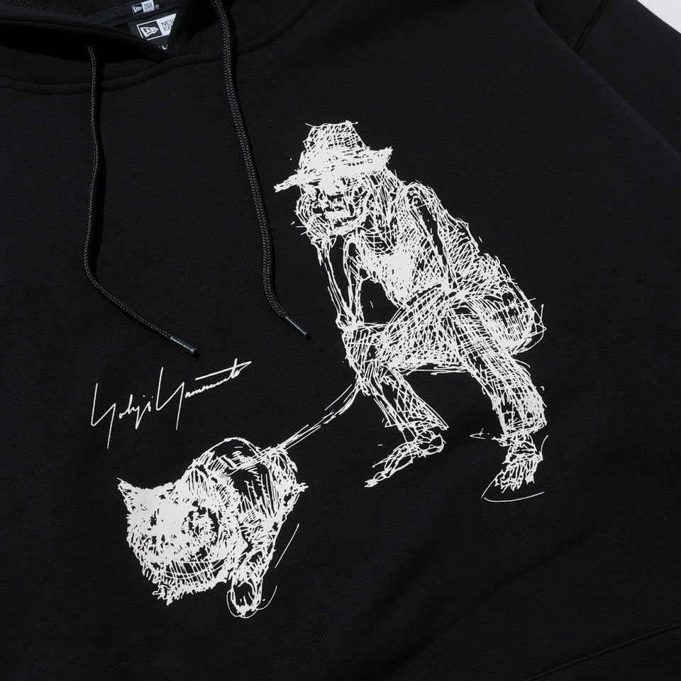 裏毛 プルオーバーフーディー Yohji Yamamoto FW21 ドッグ ブラック