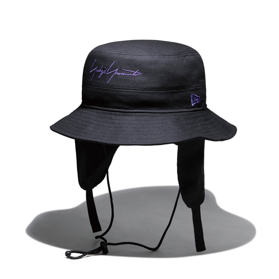 アドベンチャー ドッグイアー Yohji Yamamoto FW21 ダックキャンバス レザーパッチ ブラック