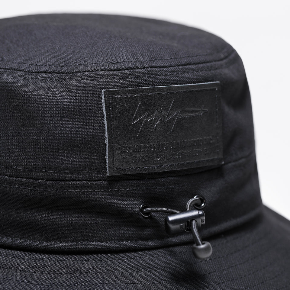 アドベンチャー ドッグイアー Yohji Yamamoto FW21 ダックキャンバス レザーパッチ ブラック