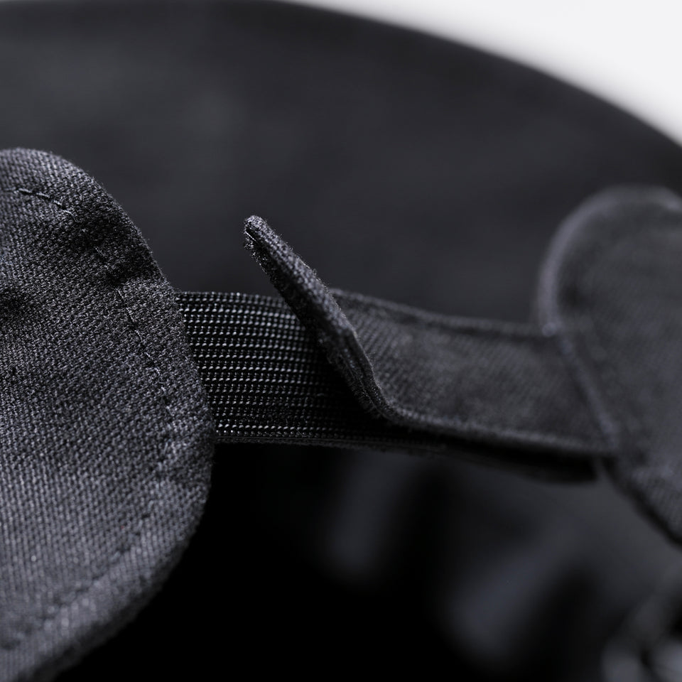アドベンチャー ドッグイアー Yohji Yamamoto FW21 ダックキャンバス レザーパッチ ブラック