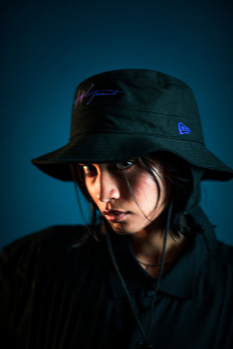 アドベンチャー ドッグイアー Yohji Yamamoto FW21 ダックキャンバス レザーパッチ ブラック