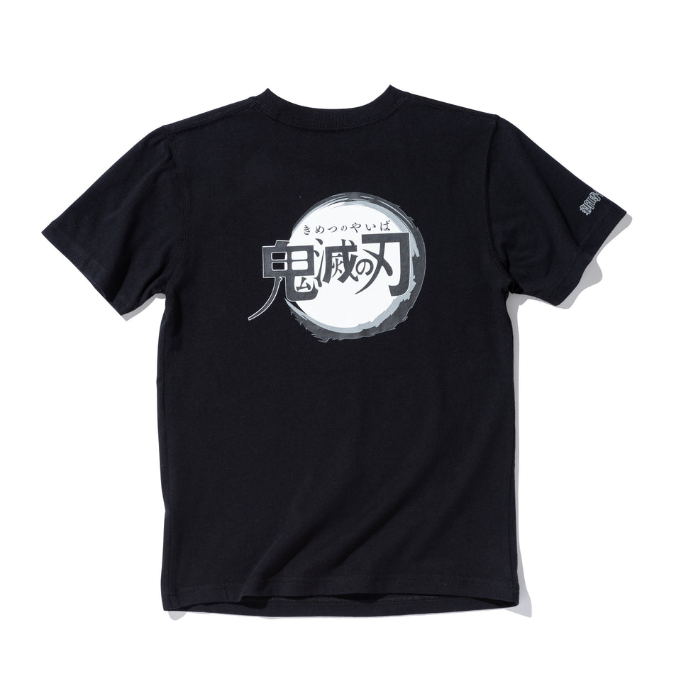 Youth 半袖 コットン Tシャツ 鬼滅の刃 タイトルロゴ ブラック