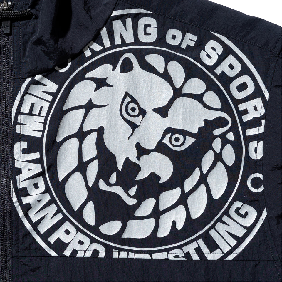 トラックジャケット 新日本プロレス ライオンマーク フラッグロゴ ブラック リフレクタープリント