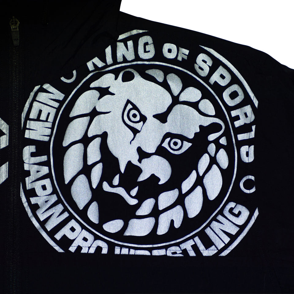トラックジャケット 新日本プロレス ライオンマーク フラッグロゴ ブラック リフレクタープリント