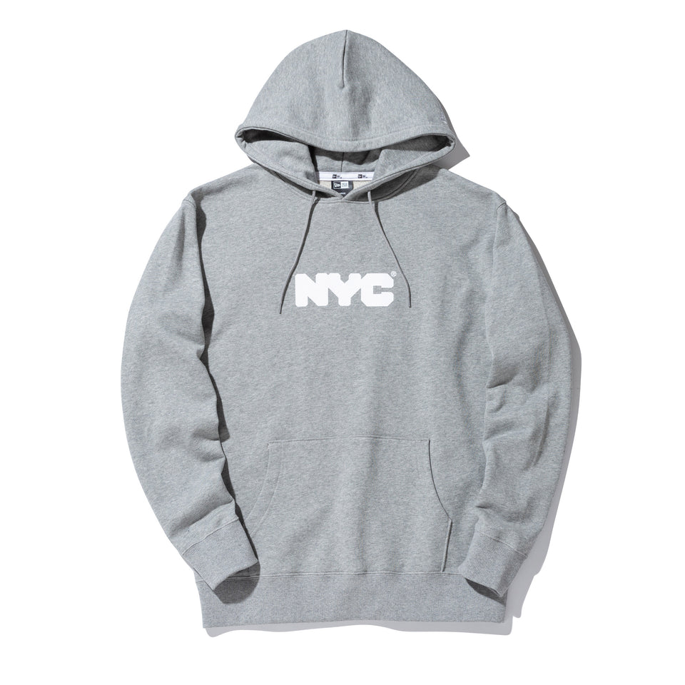 裏毛 スウェット プルオーバー フーディー NYC チャンキーロゴ グレー