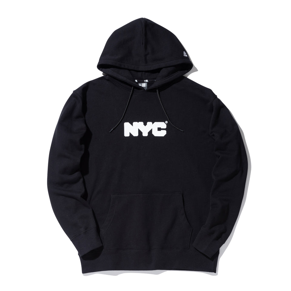裏毛 スウェット プルオーバー フーディー NYC チャンキーロゴ ブラック