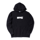裏毛 スウェット プルオーバー フーディー NYC チャンキーロゴ ブラック