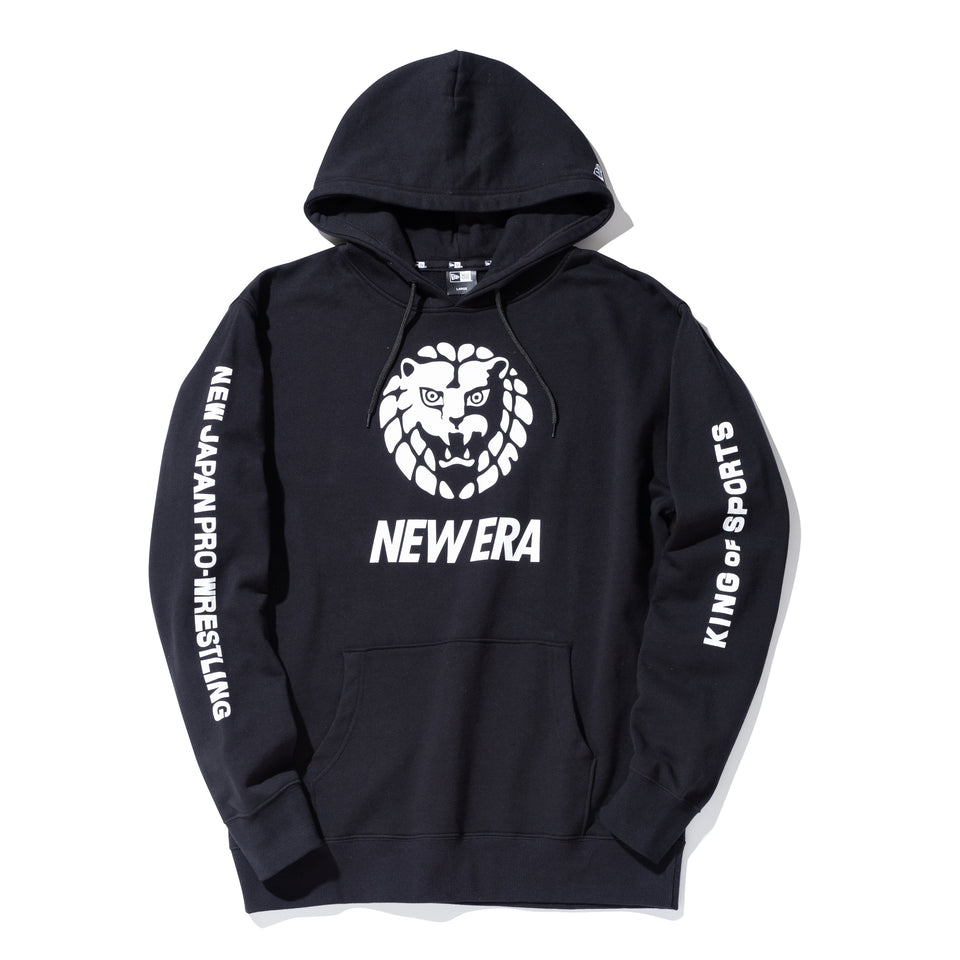 スウェット プルオーバーフーディー 新日本プロレス ライオンマーク NEW ERA ロゴ ブラック
