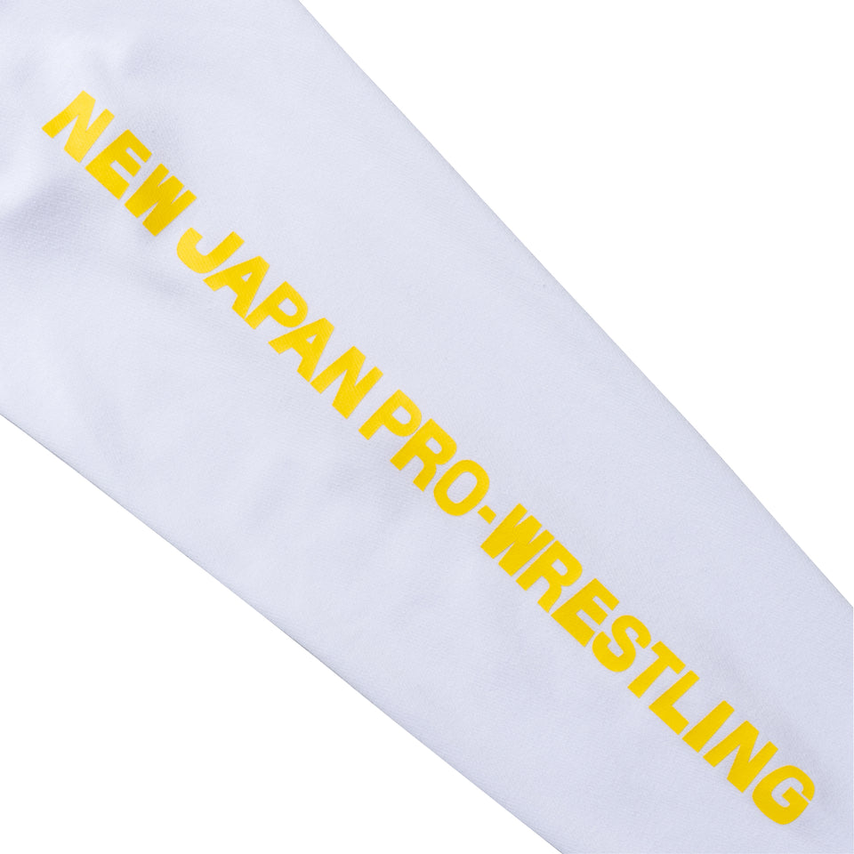 長袖 パフォーマンス Tシャツ 新日本プロレス ライオンマーク ホワイト レギュラーフィット