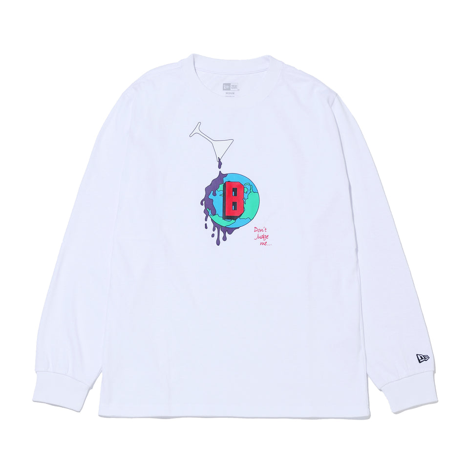 長袖 パフォーマンス Tシャツ BALLISTIK BOYZ from EXILE TRIBE Bロゴ ホワイト レギュラーフィット