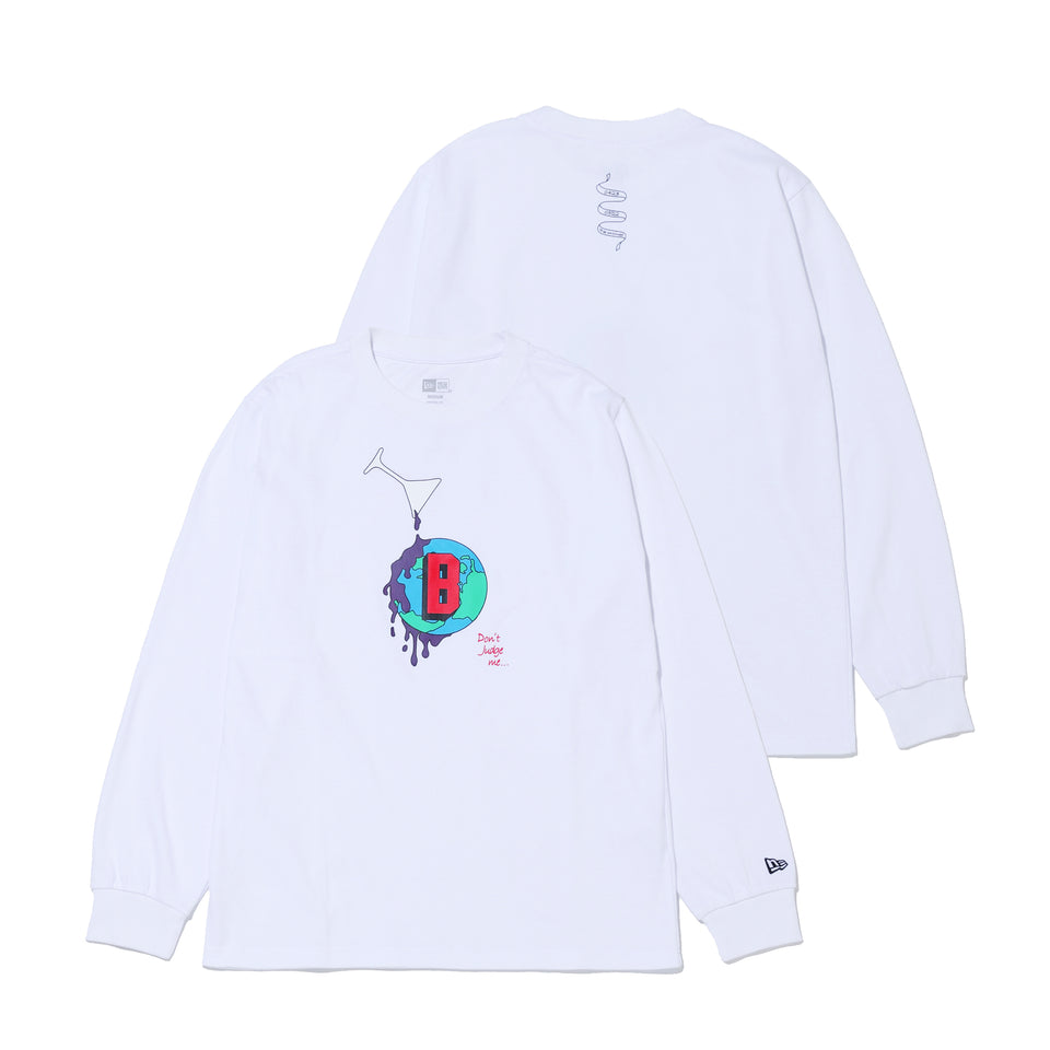 長袖 パフォーマンス Tシャツ BALLISTIK BOYZ from EXILE TRIBE Bロゴ ホワイト レギュラーフィット