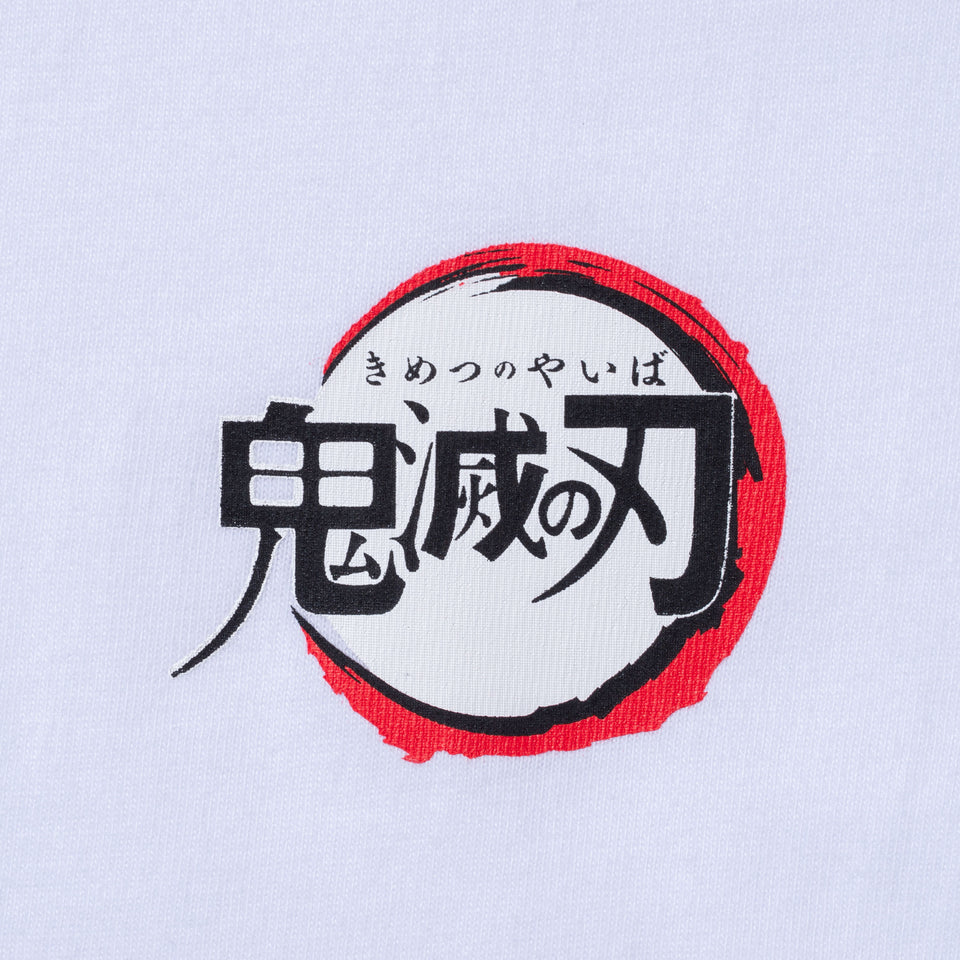 長袖 コットン Tシャツ 鬼滅の刃 煉獄杏寿郎 悪鬼滅殺 タイトルロゴ ホワイト リラックスフィット