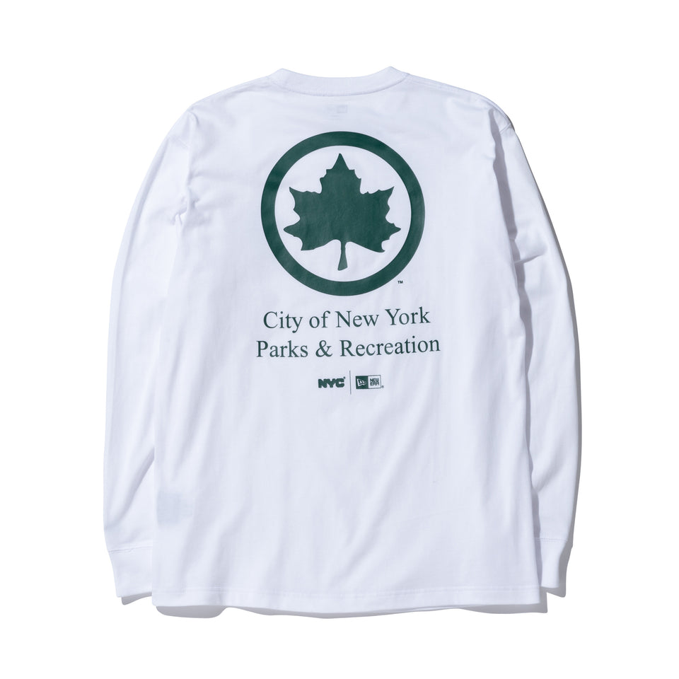 長袖 コットン Tシャツ NYC パークロゴ ホワイト レギュラーフィット