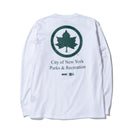 長袖 コットン Tシャツ NYC パークロゴ ホワイト レギュラーフィット