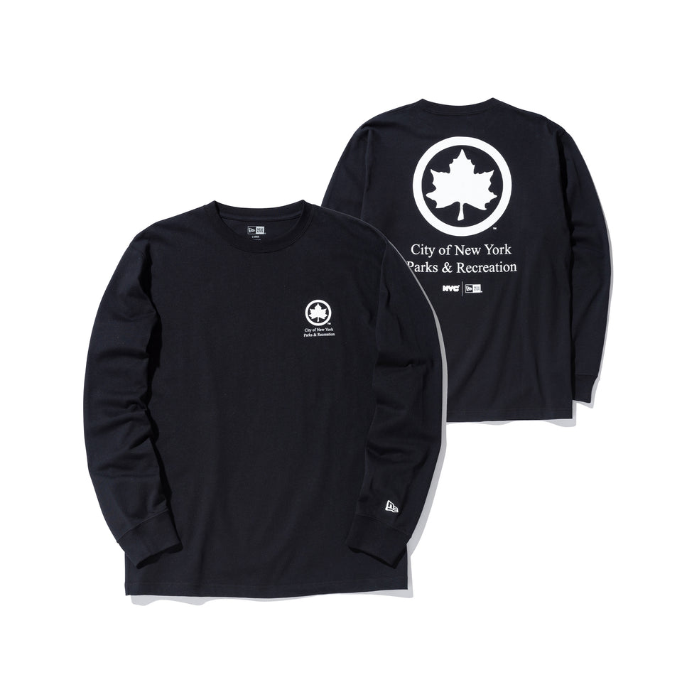 長袖 コットン Tシャツ NYC パークロゴ ブラック レギュラーフィット