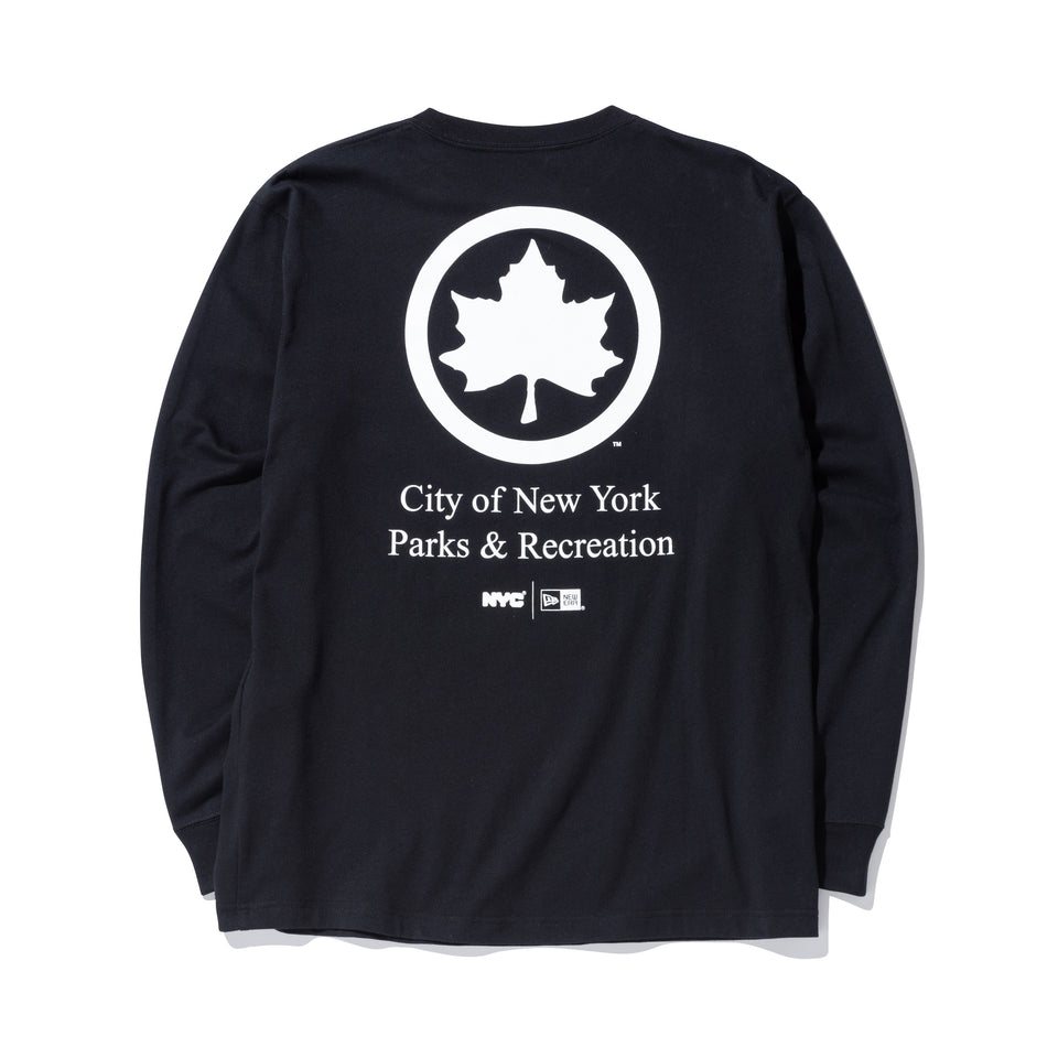 長袖 コットン Tシャツ NYC パークロゴ ブラック レギュラーフィット