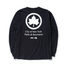 長袖 コットン Tシャツ NYC パークロゴ ブラック レギュラーフィット