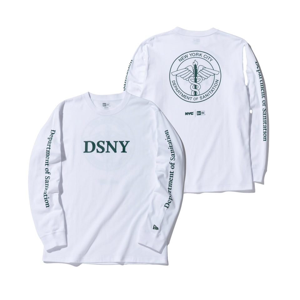 長袖 コットン Tシャツ NYC DSNY ホワイト レギュラーフィット