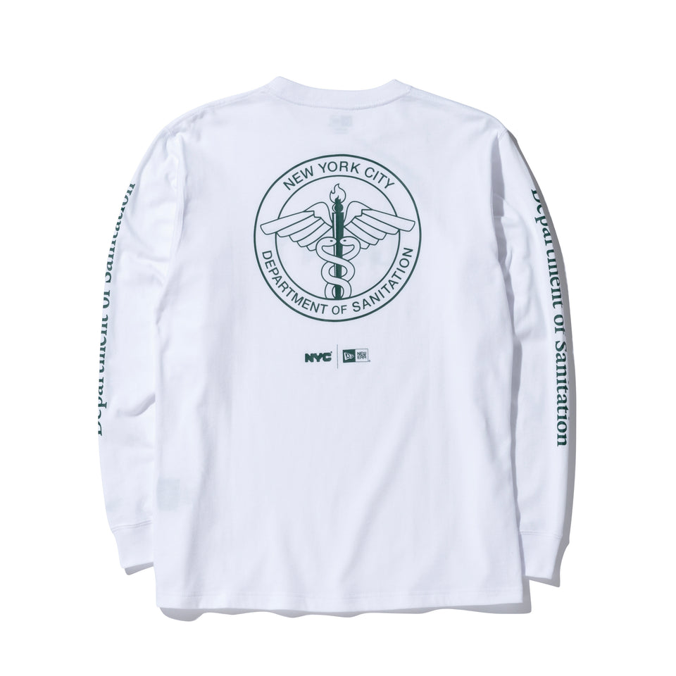 長袖 コットン Tシャツ NYC DSNY ホワイト レギュラーフィット