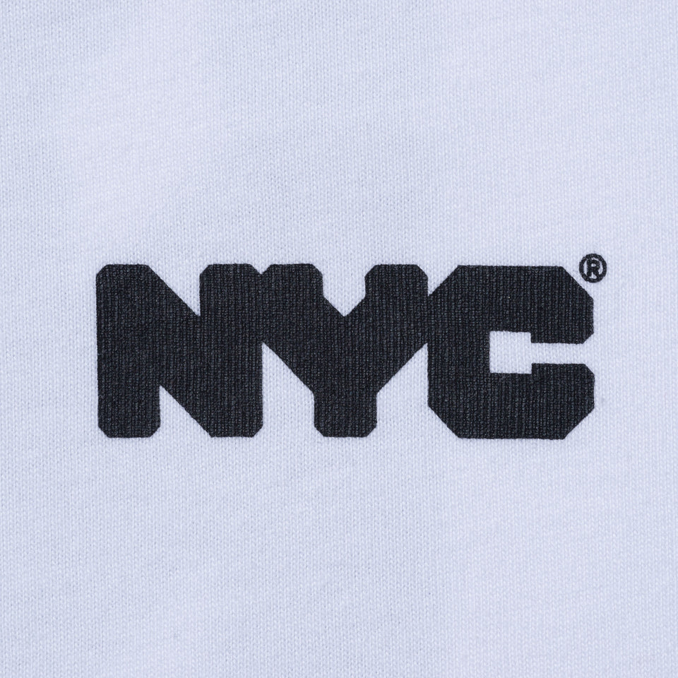 長袖 コットン Tシャツ NYC チャンキーロゴ ホワイト レギュラーフィット