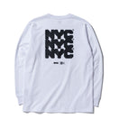長袖 コットン Tシャツ NYC チャンキーロゴ ホワイト レギュラーフィット