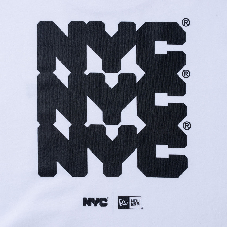 長袖 コットン Tシャツ NYC チャンキーロゴ ホワイト レギュラーフィット