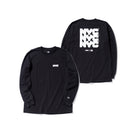 長袖 コットン Tシャツ NYC チャンキーロゴ ブラック レギュラーフィット