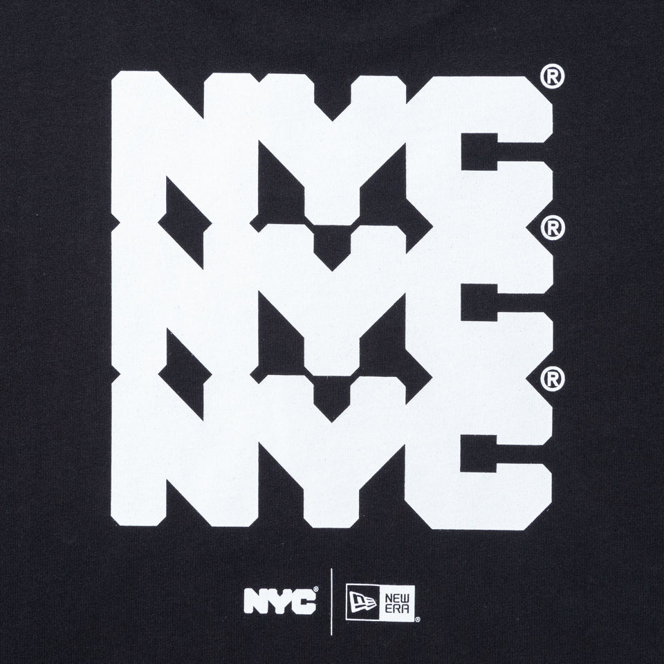 長袖 コットン Tシャツ NYC チャンキーロゴ ブラック レギュラーフィット