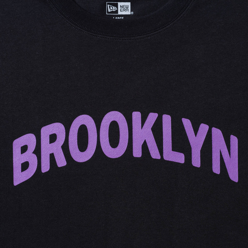 長袖 コットン Tシャツ NYC 5ボロー BROOKLYN ブラック レギュラーフィット