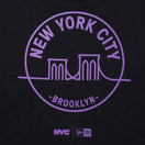 長袖 コットン Tシャツ NYC 5ボロー BROOKLYN ブラック レギュラーフィット