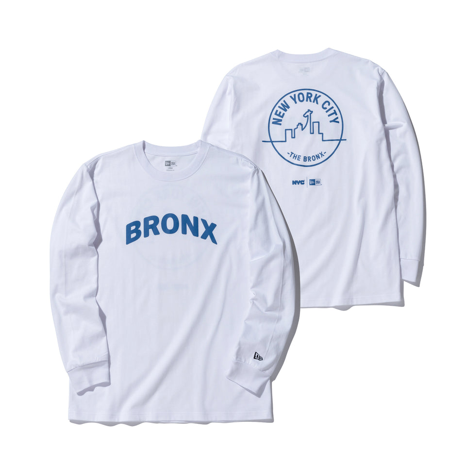 長袖 コットン Tシャツ NYC 5ボロー BRONX ホワイト レギュラーフィット
