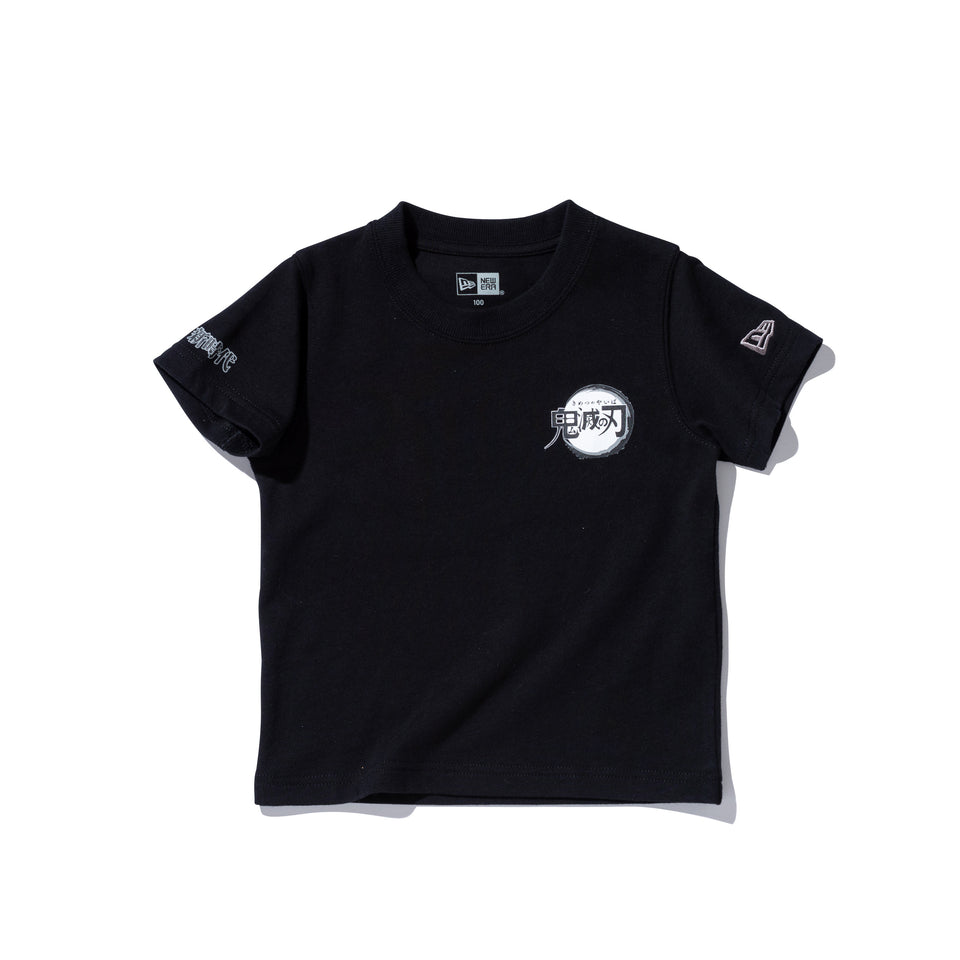 Child 半袖 コットン Tシャツ 鬼滅の刃 タイトルロゴ ブラック