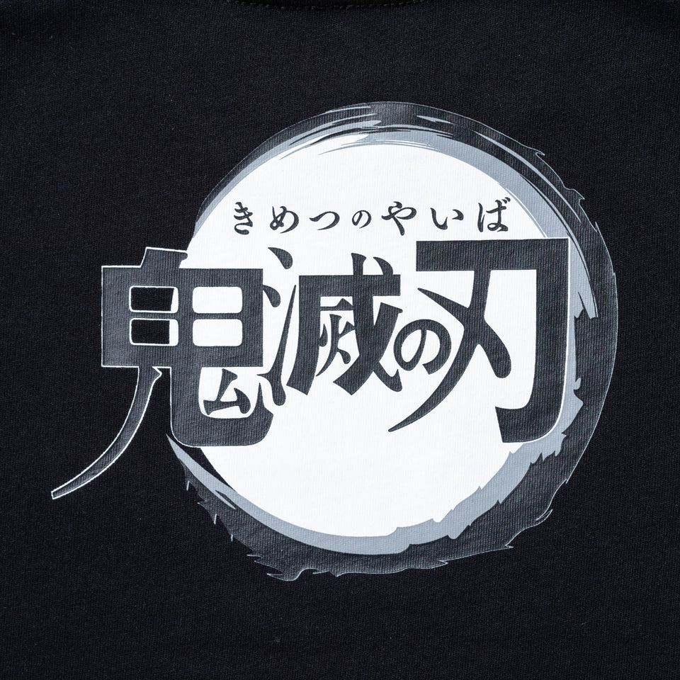 Child 半袖 コットン Tシャツ 鬼滅の刃 タイトルロゴ ブラック