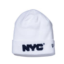 ベーシック カフニット NYC チャンキーロゴ ホワイト