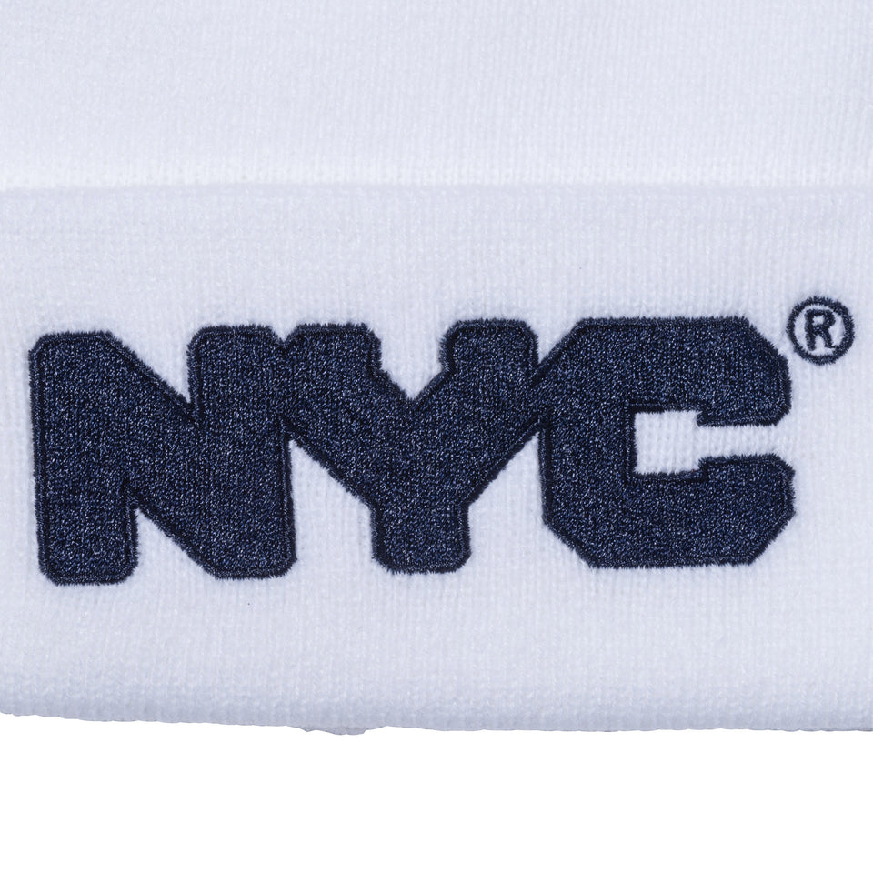 ベーシック カフニット NYC チャンキーロゴ ホワイト