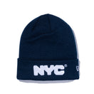 ベーシック カフニット NYC チャンキーロゴ ネイビー