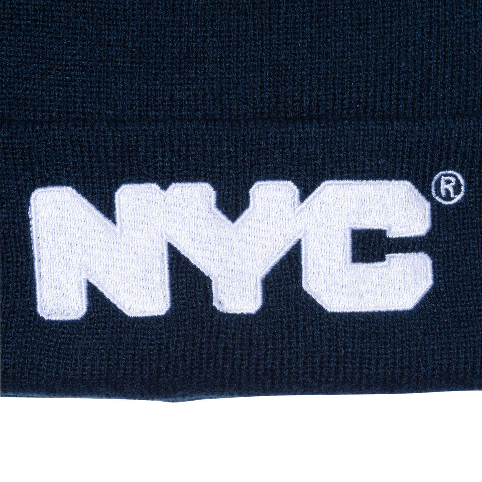 ベーシック カフニット NYC チャンキーロゴ ネイビー
