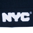 ベーシック カフニット NYC チャンキーロゴ ネイビー