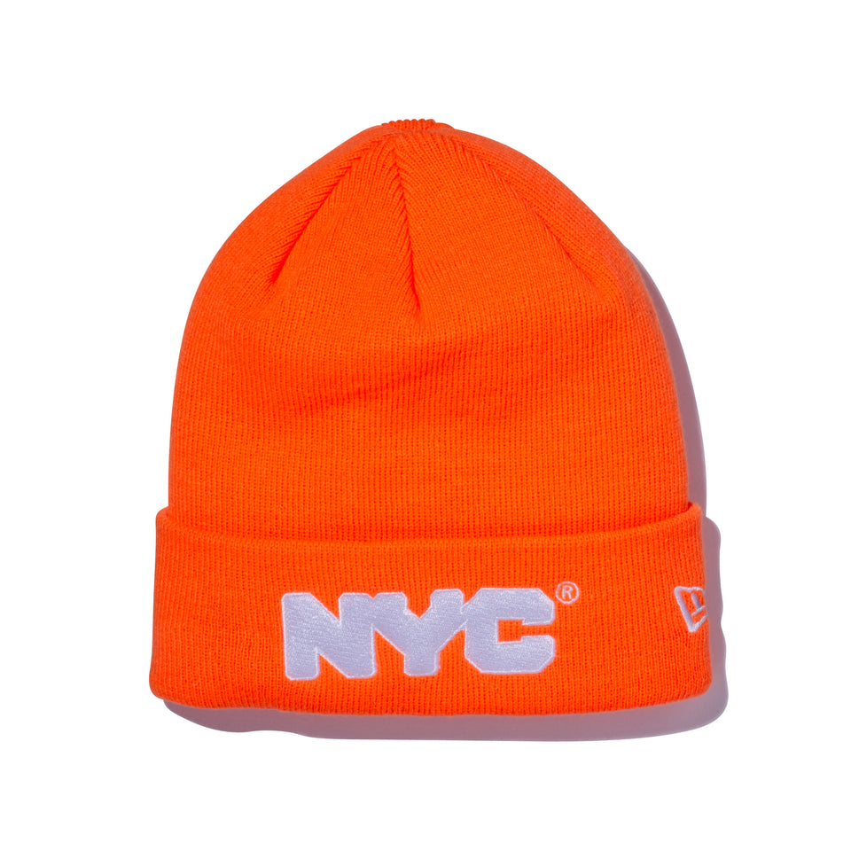 ベーシック カフニット NYC チャンキーロゴ 蛍光オレンジ