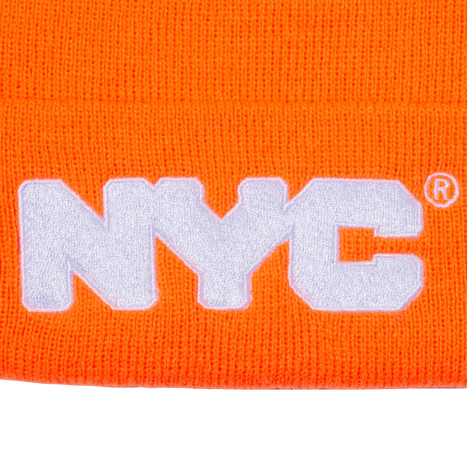 ベーシック カフニット NYC チャンキーロゴ 蛍光オレンジ