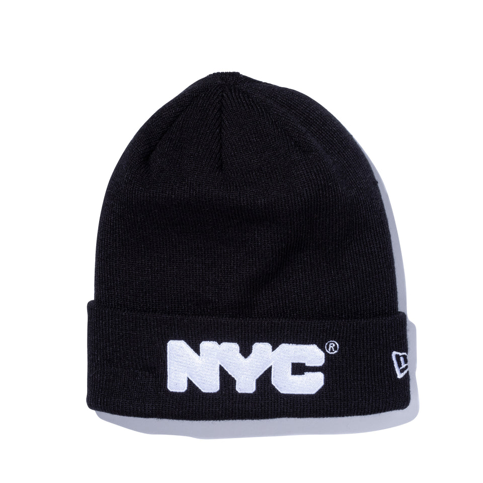 ベーシック カフニット NYC チャンキーロゴ ブラック × スノーホワイト