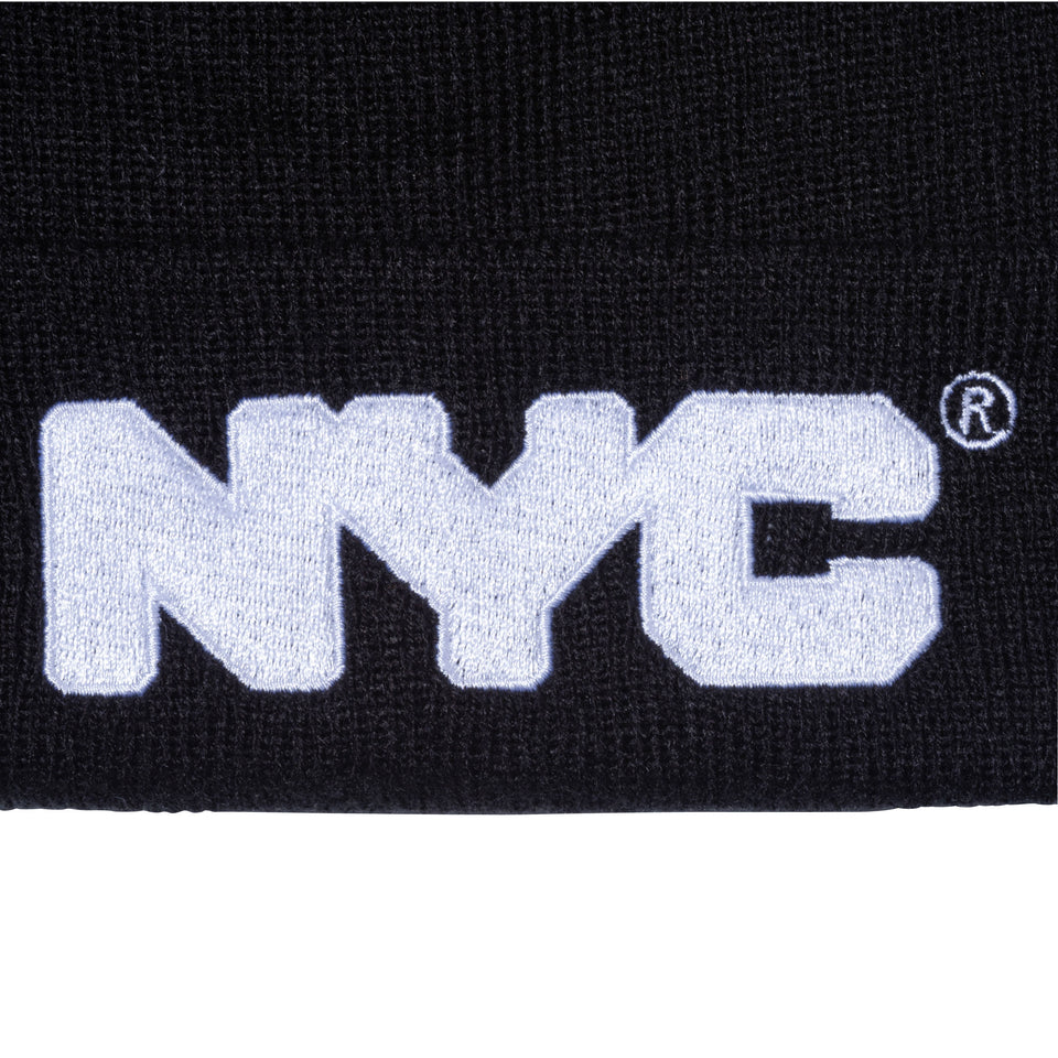 ベーシック カフニット NYC チャンキーロゴ ブラック × スノーホワイト