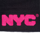 ベーシック カフニット NYC チャンキーロゴ ブラック × ストロベリー
