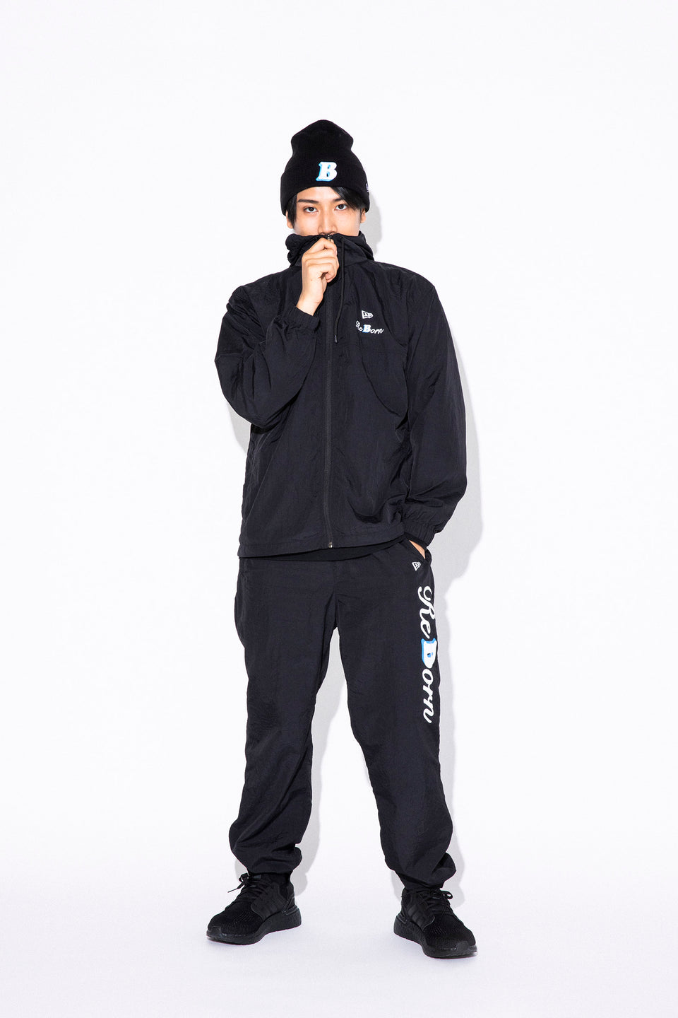 ベーシック カフニット BALLISTIK BOYZ from EXILE TRIBE Bロゴ ブラック