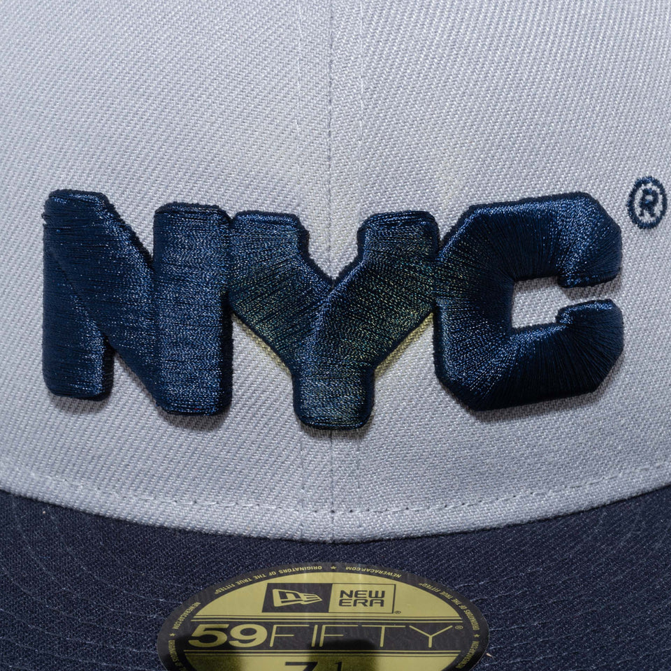 59FIFTY NYC チャンキーロゴ グレー ネイビーバイザー