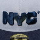 59FIFTY NYC チャンキーロゴ グレー ネイビーバイザー