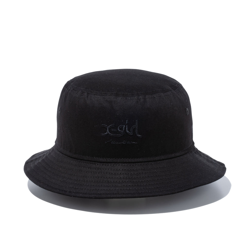 バケット01 X-girl ミルズロゴ new era ブラック × ブラック