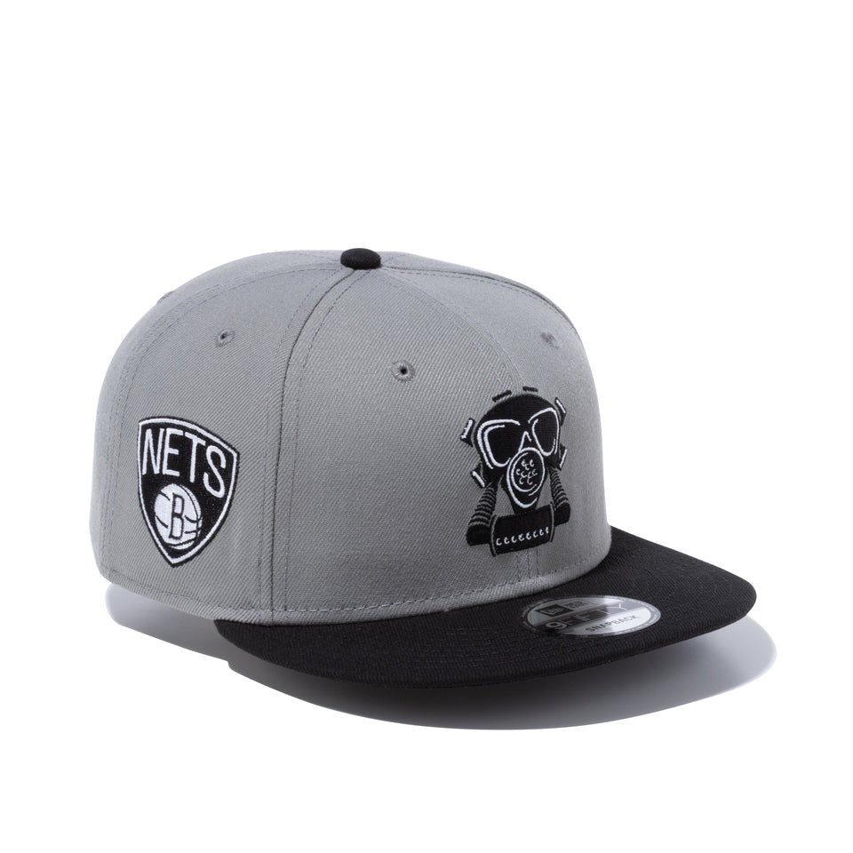 9FIFTY COMPOUND ガスマスク NBA ブルックリン・ネッツ グレー ブラックバイザー