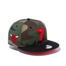 9FIFTY COMPOUND 7 NBA シカゴ・ブルズ ウッドランドカモ ブラックバイザー